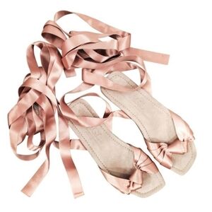 NEW Attilio Giusti Leombruni Ballet Ribbon Sandals